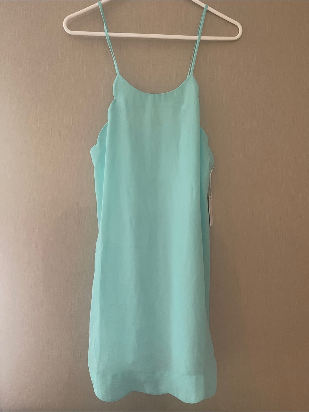 Lauren James NWT medium daisy scallop strappy back dress ocean palm Aqua - Picture 4 of 8